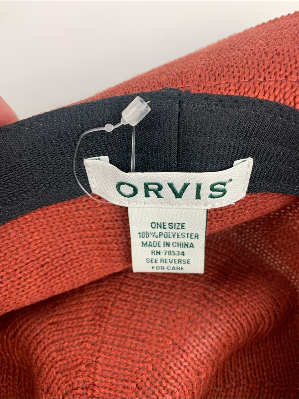 Orvis Rust brown Wide-Brim sun Hat & Dark Brown white Band Lightweight New - Picture 9 of 13
